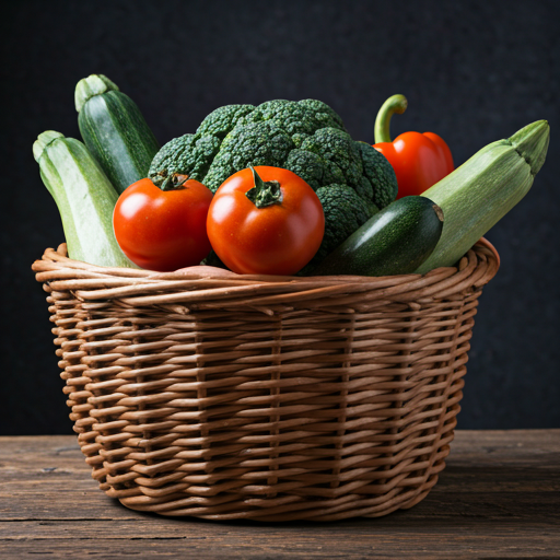Fresh organic vegetables basket